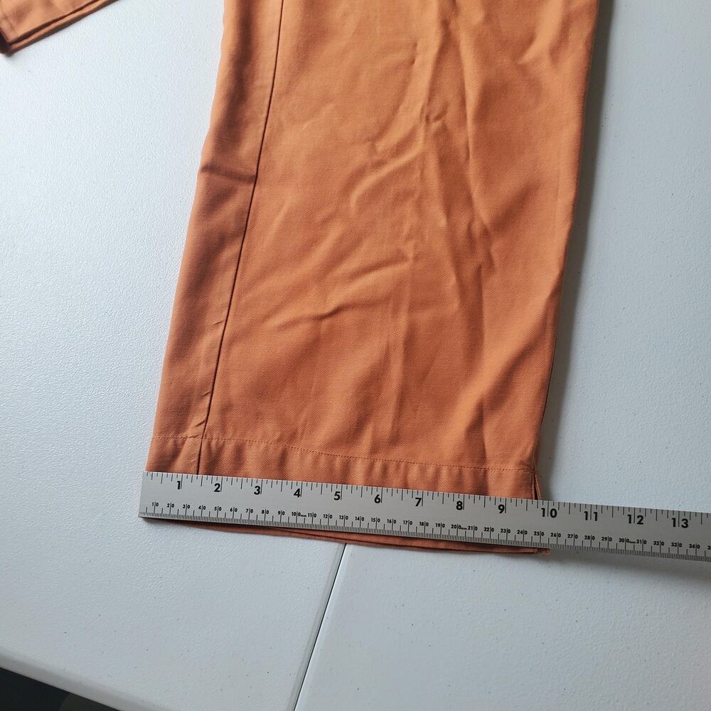 John Mark Pants Womens 12 Orange Twill Ankle Elastic Waist Button Detail Lyocell - Picture 8 of 11